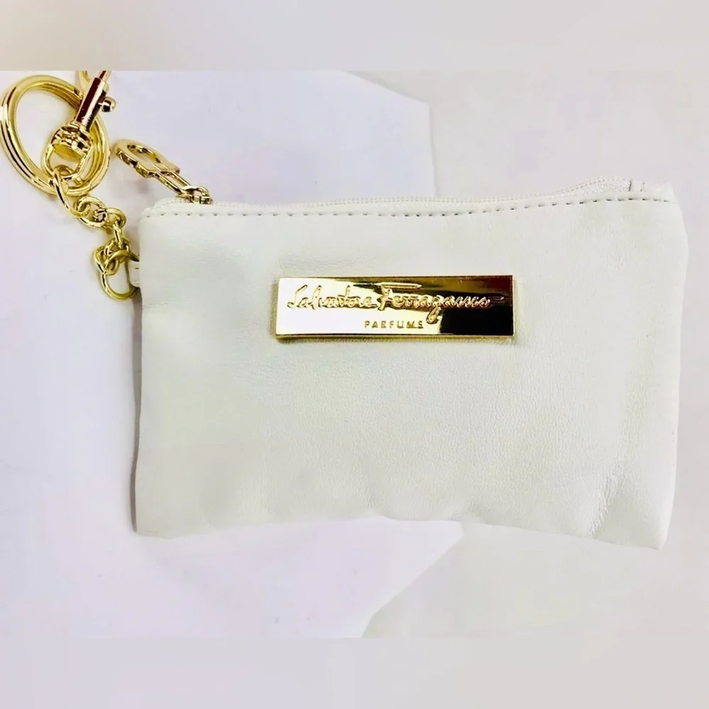 Salvatore Ferragamo  Coin Case Mini Wallet W/ Keychain NWOT